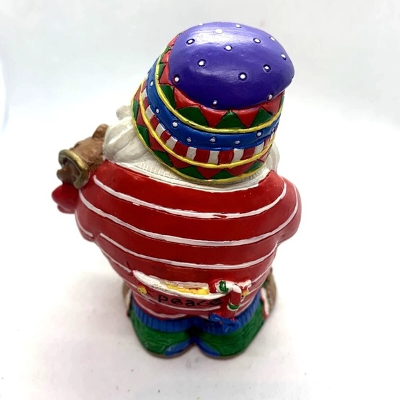 Vintage Whimsical Santa Figurine Resin 90s Colorful Gingerbread Christmas Décor - Picture 3 of 8